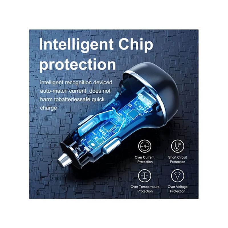 VEGER avtopolnilec CC62 USB+USB-C PD, QC3.0 51W
