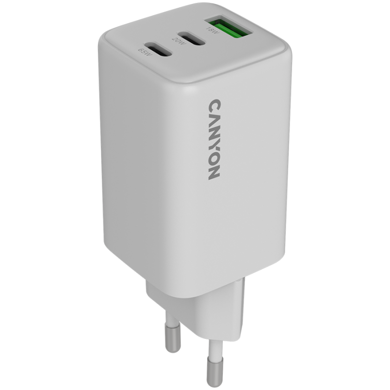 Polnilec CANYON CU65ACC, 65W, USB-A/C, UK, bel
