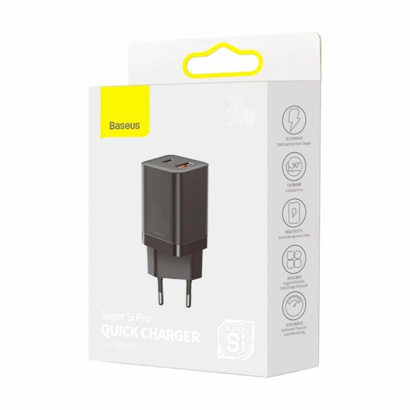 Baseus polnilec 30W USB/TipC QC Super pro črn CCSUPP-E01