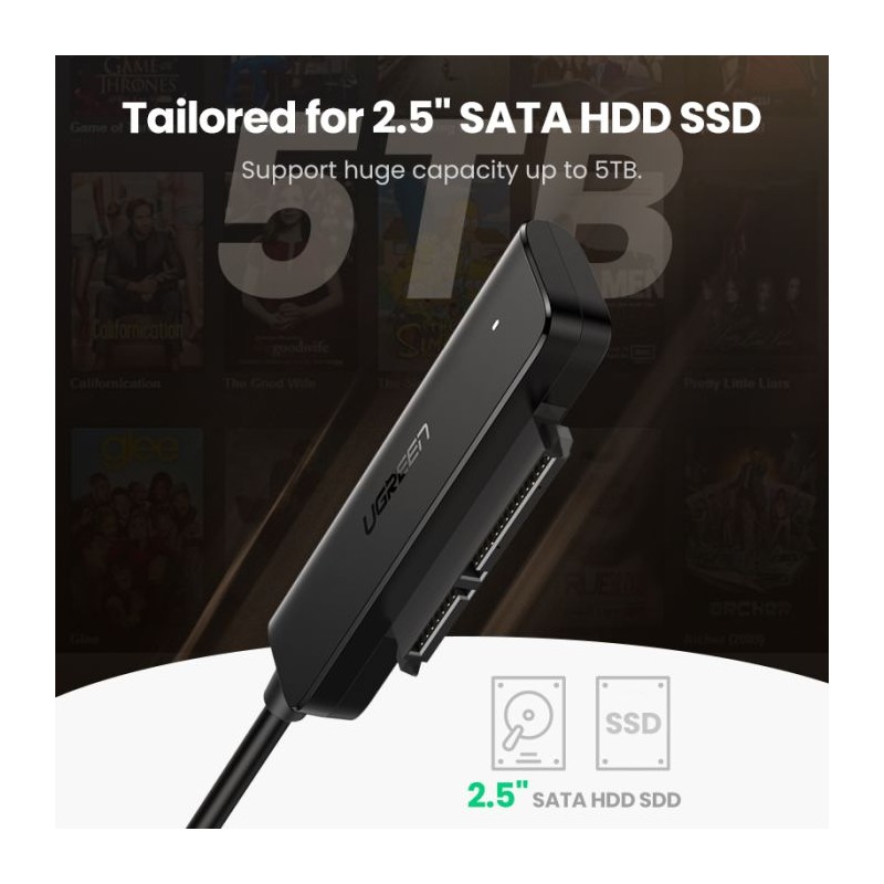 Adapter Ugreen za 2.5 HDD/SSD - SATA III na USB 3.2