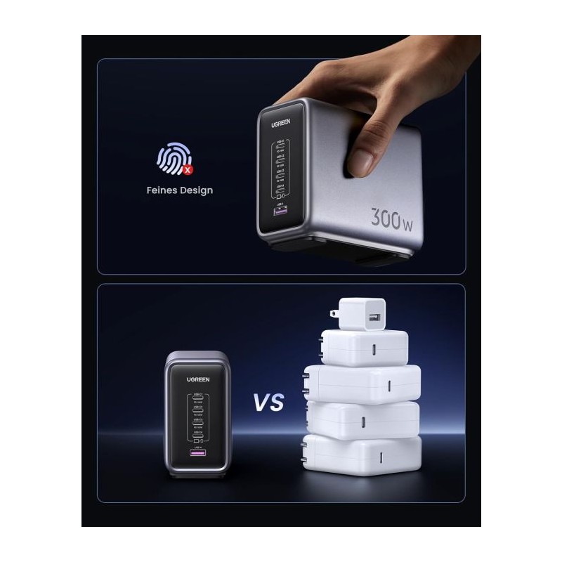 Polnilec Ugreen Nexode 300W GaN II 5-portni USB - box