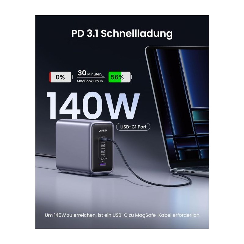 Polnilec Ugreen Nexode 300W GaN II 5-portni USB - box