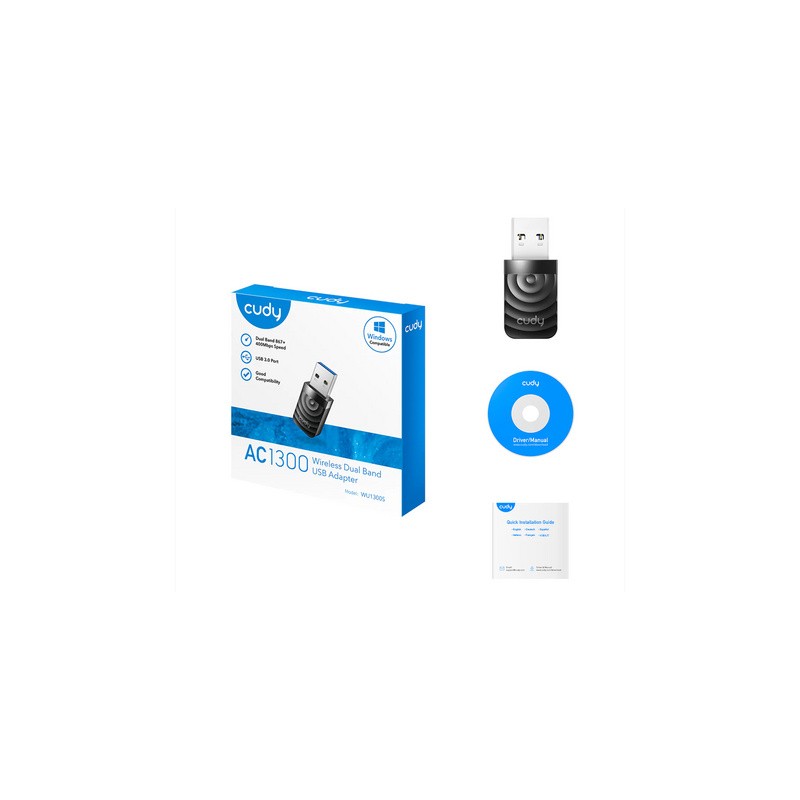 Brezžični mrežni adapter CUDY WU1300S, Wi-Fi 5, USB 3.0