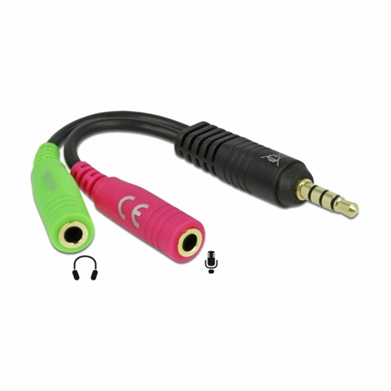 Adapter AUDIO Jack 3,5M 4-pin - 2x3,5Ž stereo