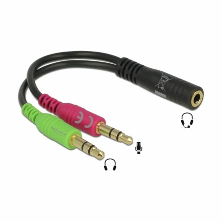 Adapter-AUDIO Jack 3,5Ž 4-pin - 2x3,5M stereo OMTP Delock