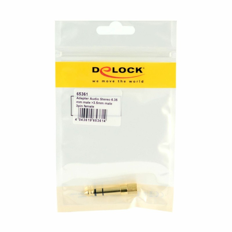 Adapter-AUDIO Jack 3,5F - 6,35M Delock