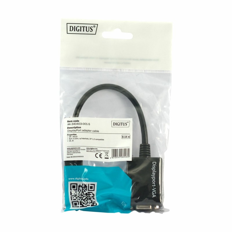 Adapter DisplayPort na VGA kabel 15cm
