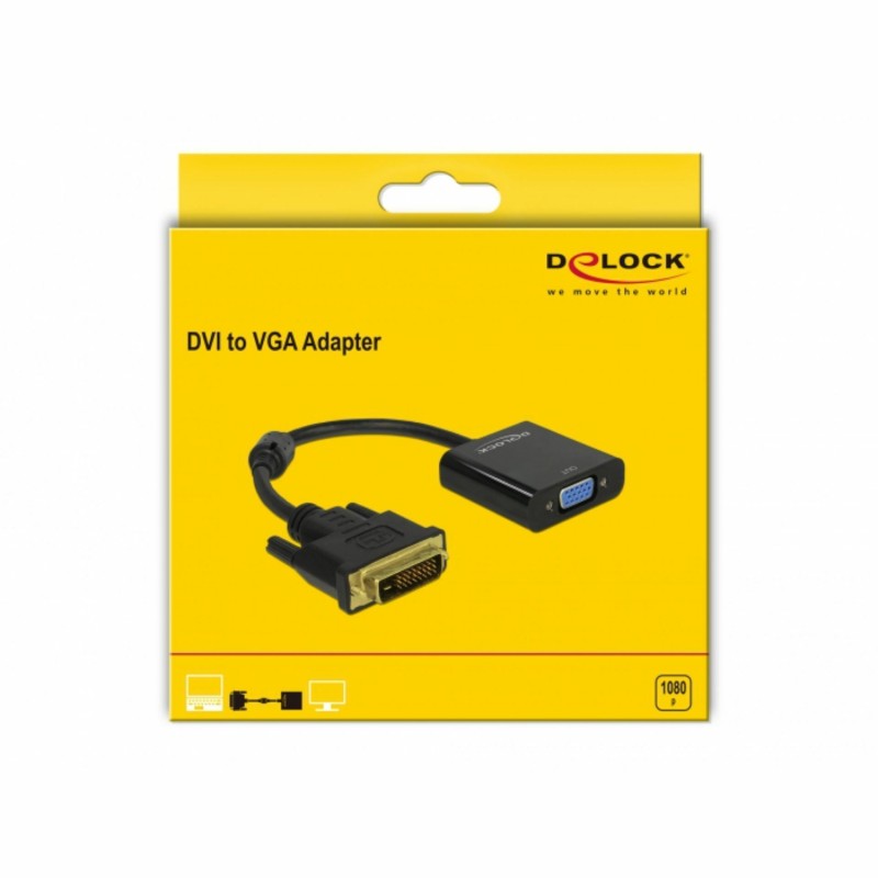 Adapter DVI-D M-VGA HD15Ž Delock 24+1 Aktivni