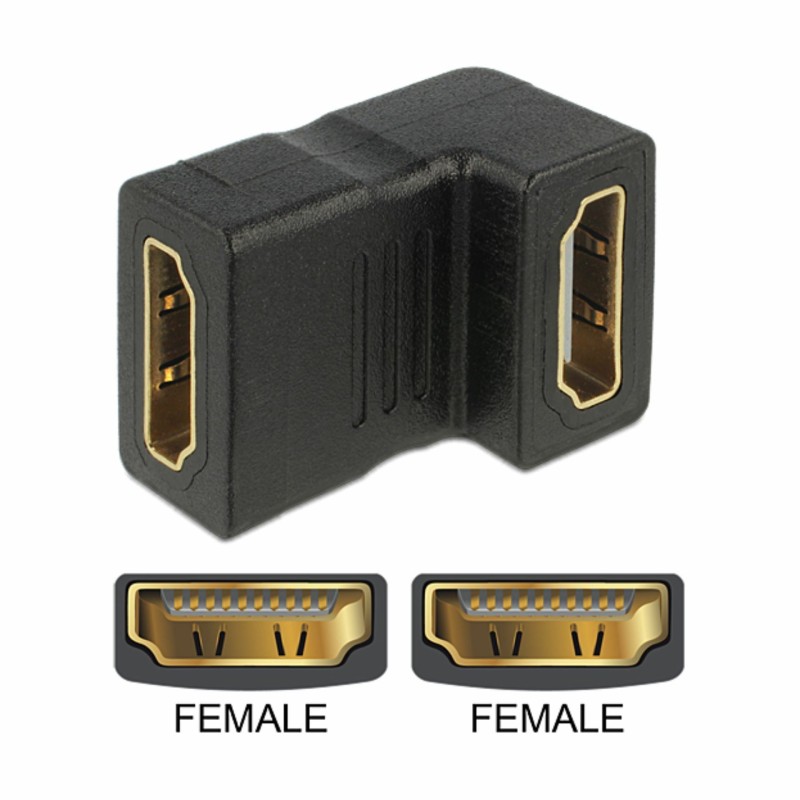 Adapter HDMI Ž na HDMI Ž 19-pin kotni Delock