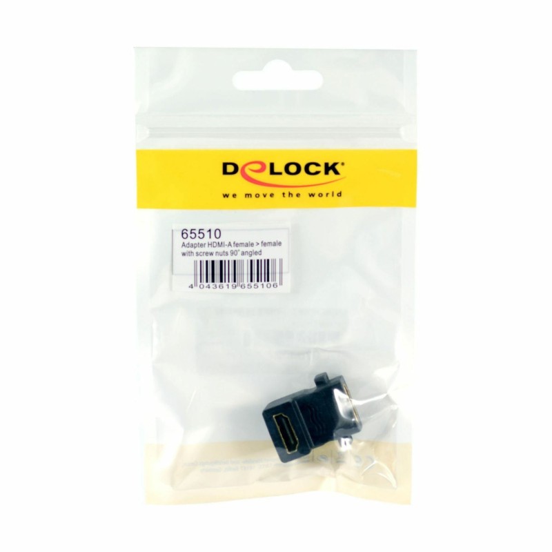 Adapter HDMI Ž na HDMI Ž 19-pin kotni vijačenje Delock