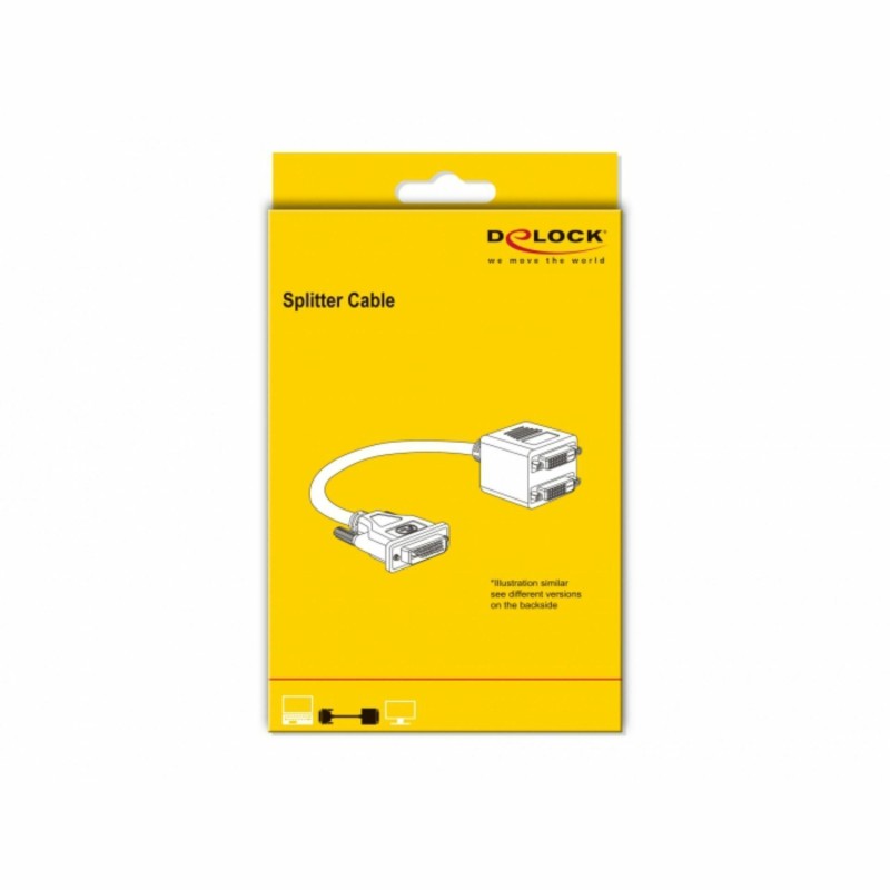 Adapter DVI-2xDVI 24+1M/2x24+1Ž Delock