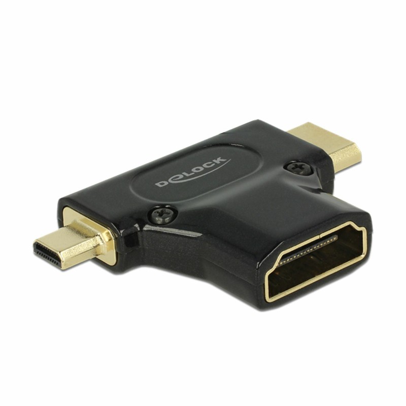 Adapter HDMI-C Mini M / HDMI-D mikro M - HDMI Ž Delock