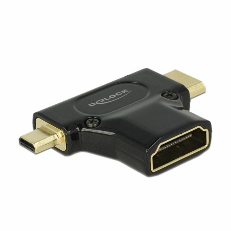 Adapter HDMI-C Mini M / HDMI-D mikro M - HDMI Ž Delock