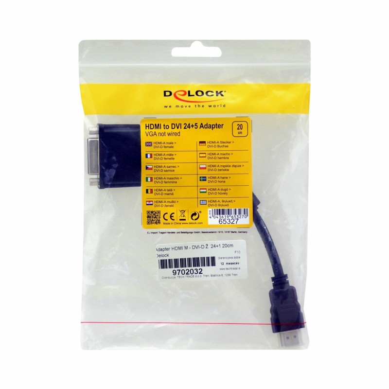 Adapter HDMI M - DVI-D Ž 24+1 0.2m