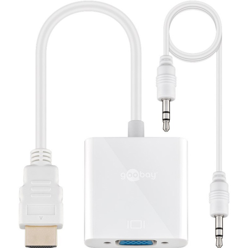 Adapter HDMI M na VGA Ž 0.1m, Goobay, bel