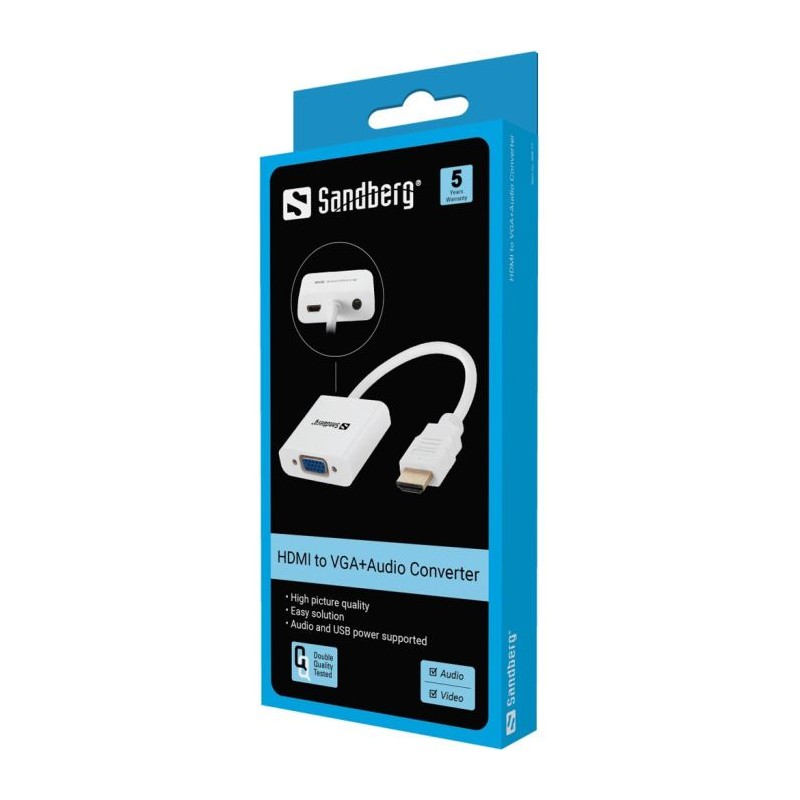 Adapter HDMI na VGA + audio Sandberg 508-77