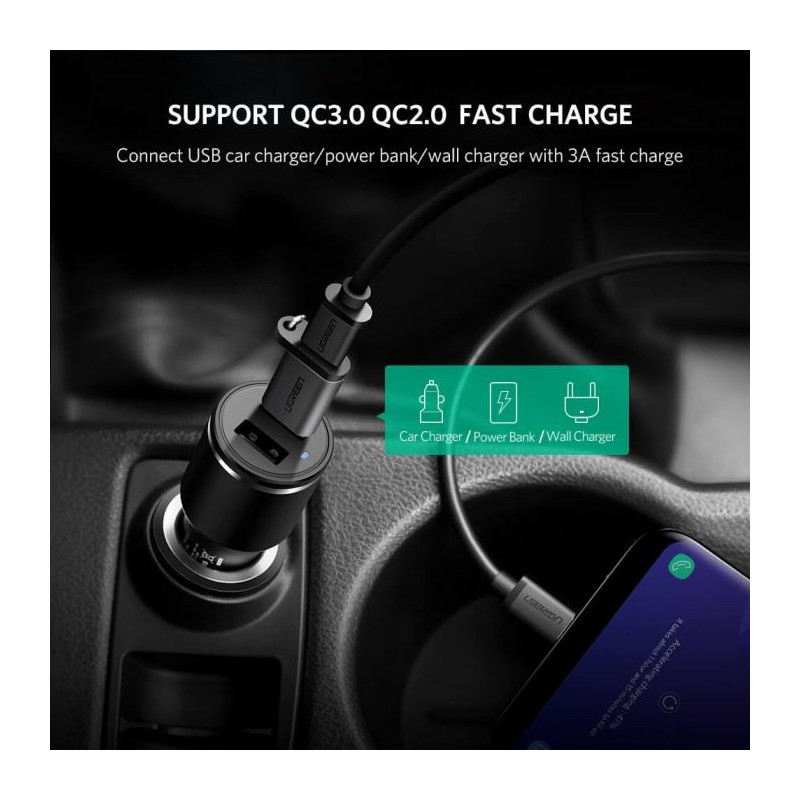 Ugreen USB 3.0-A na USB-C adapter siv