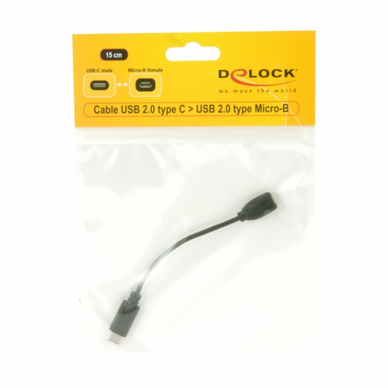Adapter USB 2.0 Tip-C M - USB 2.0 mikro-B Ž Delock na kablu