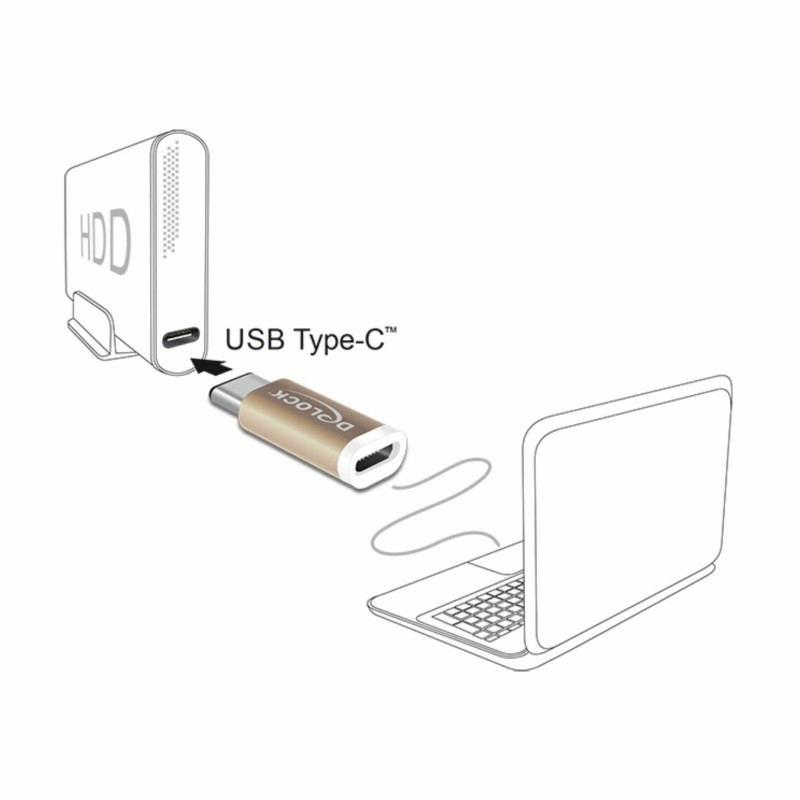 Adapter USB 2.0 Tip-C M - USB 2.0 mikro-B Ž Delock