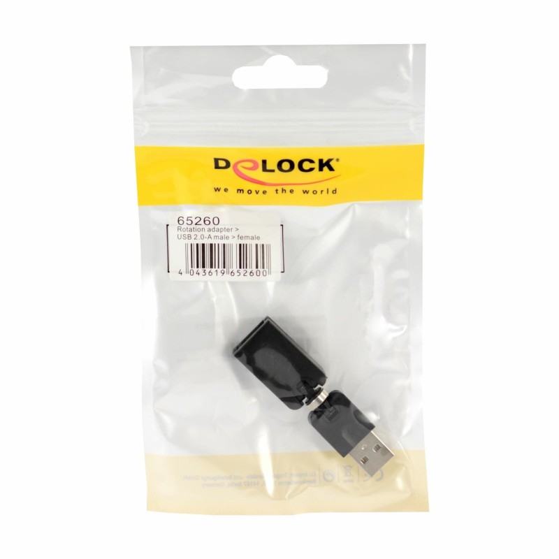 Adapter USB-A M - USB-A Ž pregibni 180°/360° Delock