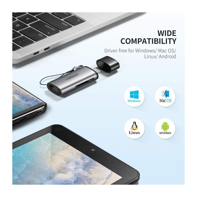 Čitalec kartic Ugreen USB-C, TF/SD
