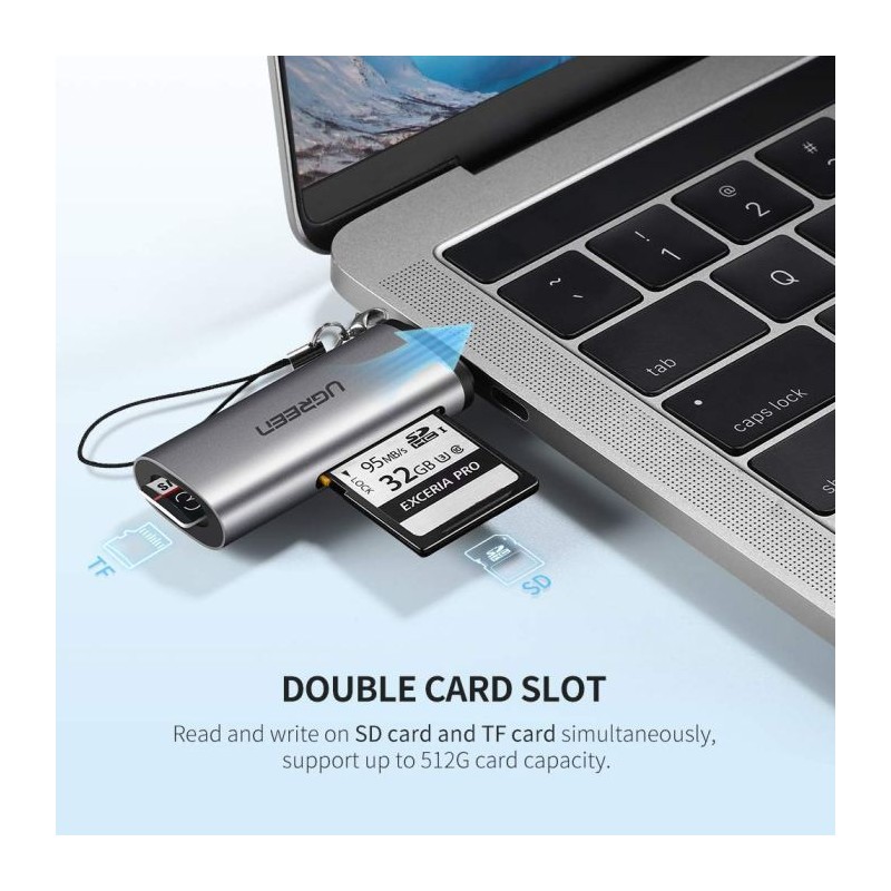 Čitalec kartic Ugreen USB-C, TF/SD