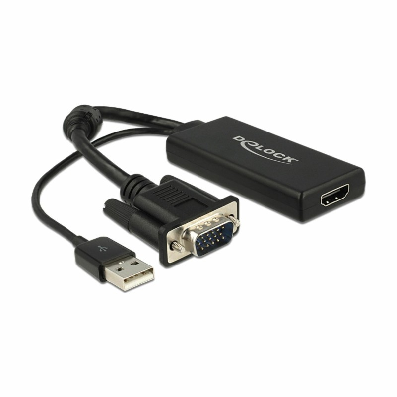 Adapter VGA M na HDMI Ž aktivni Delock