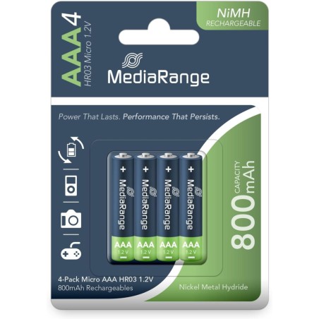 Baterija MediaRange LR03 AAA, 1,5V, polnilna, 1/4, alkalna