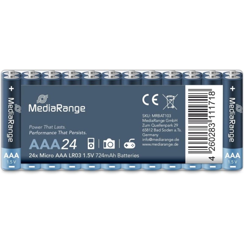Baterija Mediarange LR03 AAA, 1,5V, 1/24, alkalna