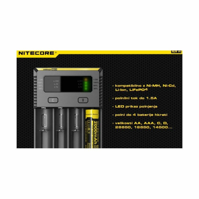 Polnilec za baterije Li-Ion Nitecore NEW i4 za LiFePO4 in Ni-Mh