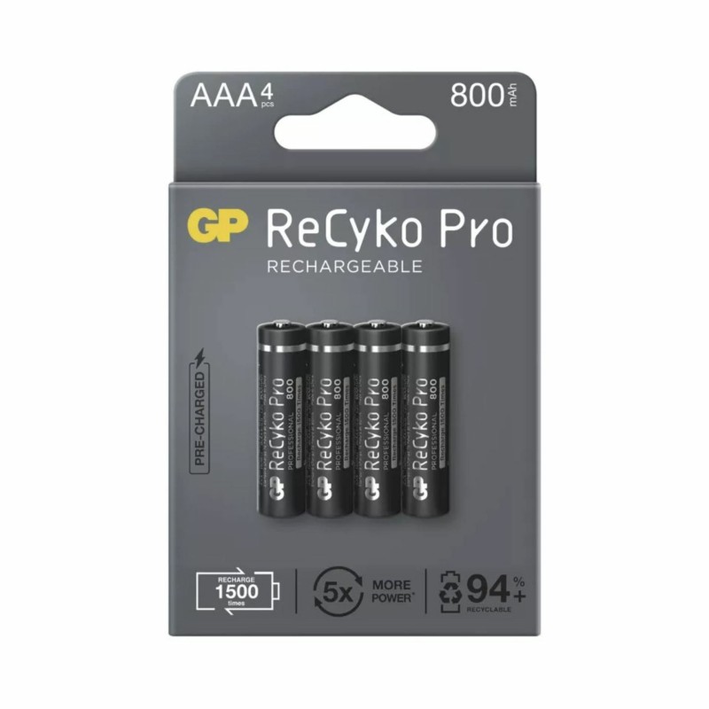 Polnilna (akumulatorska) 4x AAA 800 mAh GP ReCyko Ni-Mh