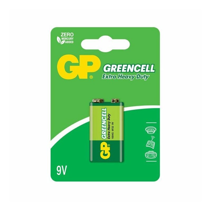 Baterija 9V GP GreenCell cink kloridna