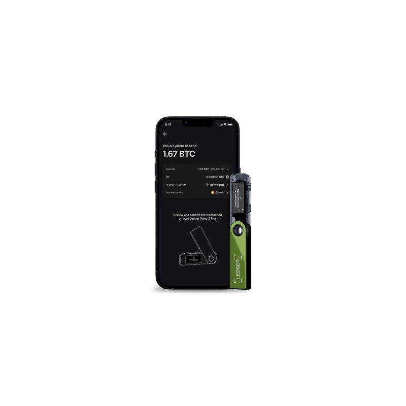 Denarnica za kriptovalute Ledger Nano S PLUS, zelena