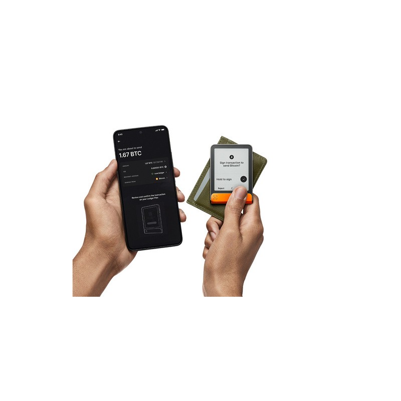 Denarnica za kriptovalute Ledger Flex z Recovery Key, oranžna