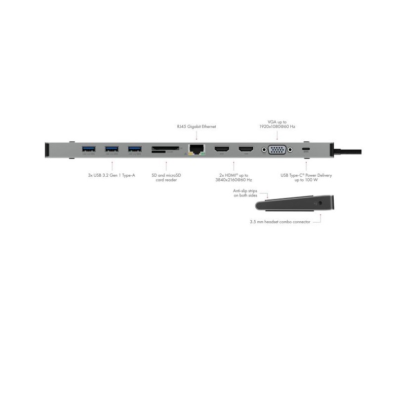 Priklopna postaja Icybox IB-DK2106A-CPD s Power Delivery 100W