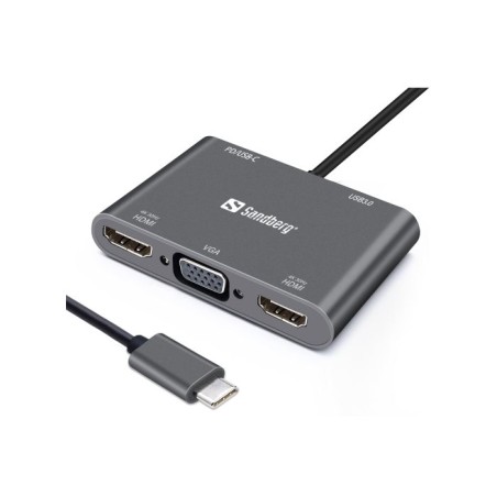 Priklopna postajaSandberg USB-C (HDMI+VGA+USB+PD)