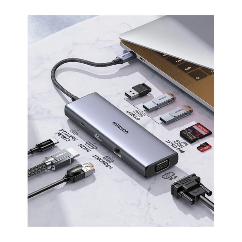 Priklopna postaja Ugreen CM498, 9v1, USB-C
