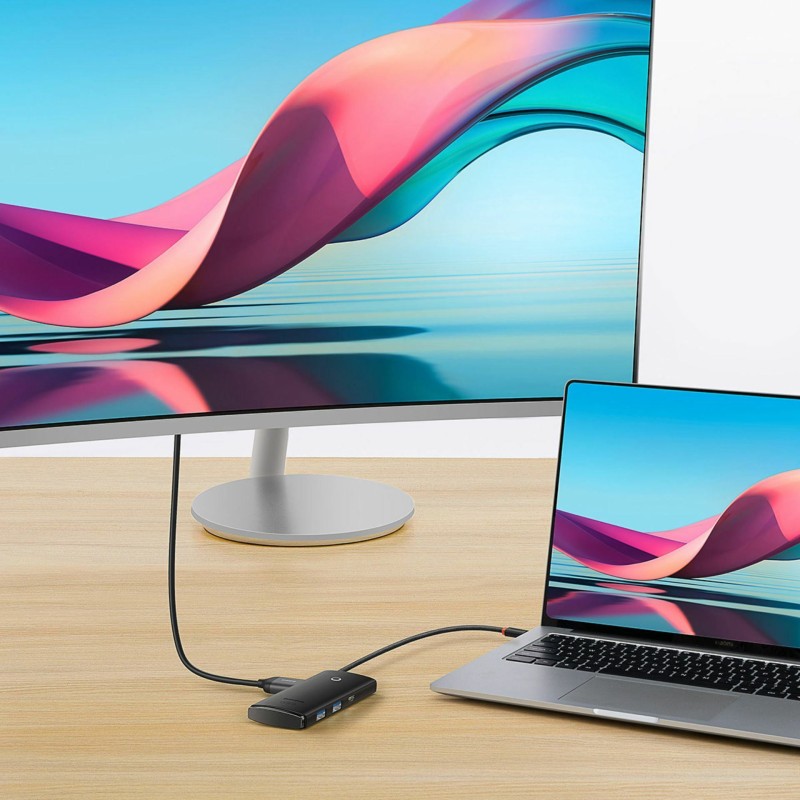 Priklopna postaja Baseus WKQX050001, 6v1, USB-C, črna