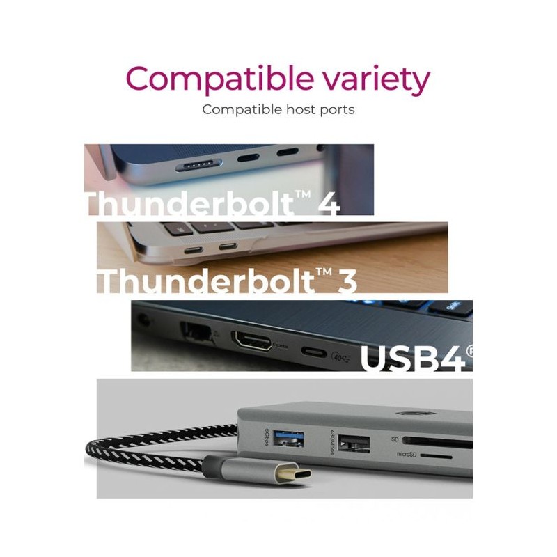 Priklopna postaja Icybox IB-DK4012-CPD, USB-C, 9v1