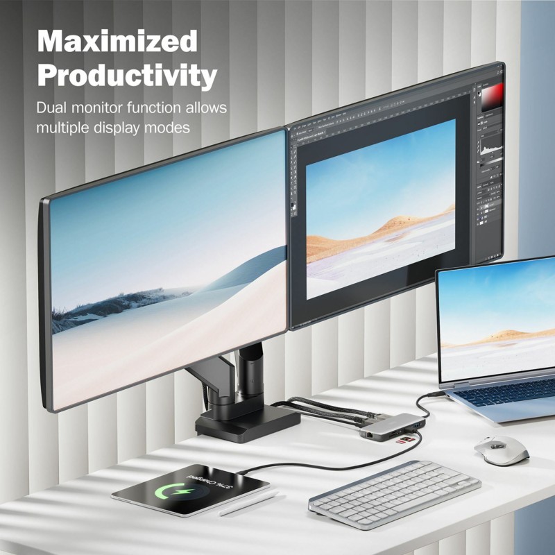 Priklopna postaja Digitus DA-70915, USB-C 3.2, 8v1, siva