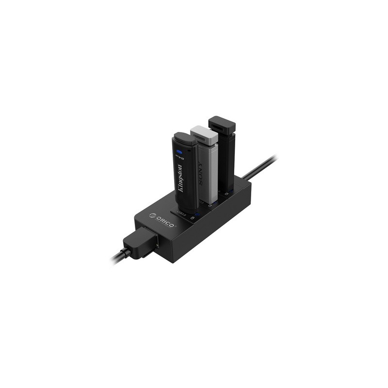 Priklopna postaja ORICO USB 3.0, 3x USB-A, RJ45 Ethernet, črna, HR01-U3