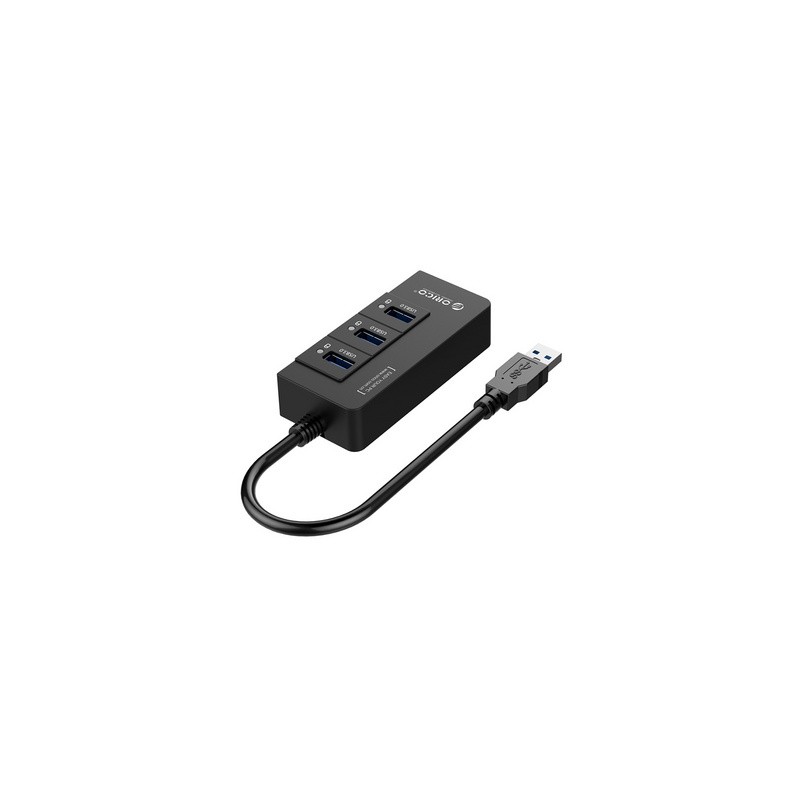 Priklopna postaja ORICO USB 3.0, 3x USB-A, RJ45 Ethernet, črna, HR01-U3