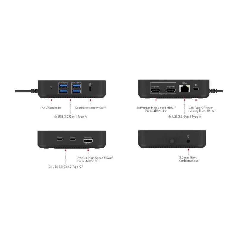 Priklopna postaja Icybox IB-DK4090-C, 12v1, USB-C