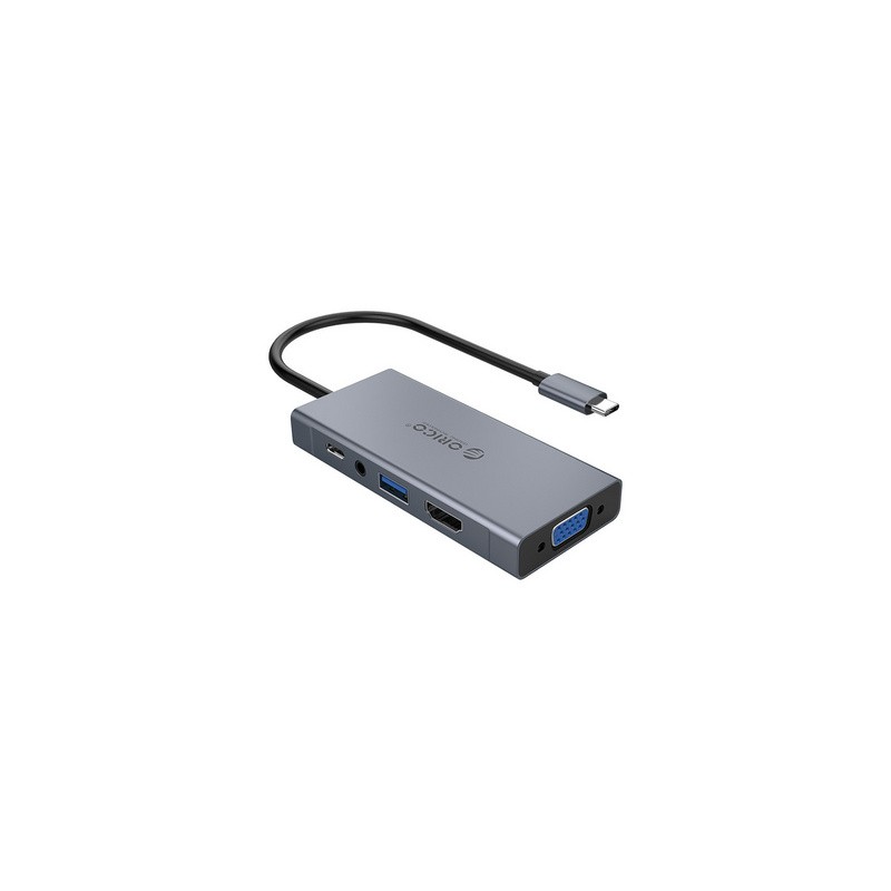Priklopna postaja ORICO 5v1, USB-C USB 3.0, HDMI, VGA, avdio, PD 60W, MC-U501P