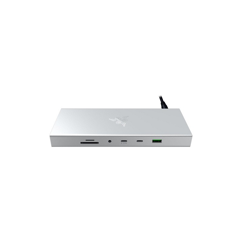 Priklopna postaja USB-C Razer USB 4 Dock Mercury, 14 v 1, srebrna