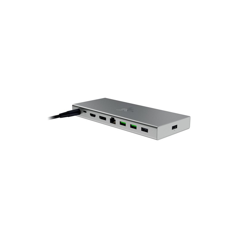 Priklopna postaja USB-C Razer USB 4 Dock Mercury, 14 v 1, srebrna