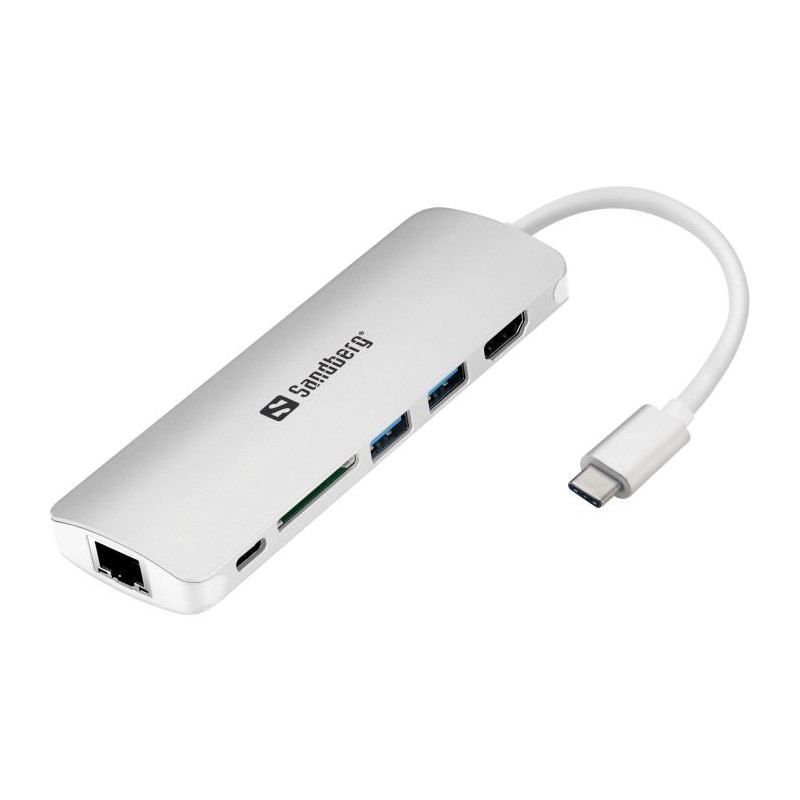 Priklopna postaja Sandberg USB-C Dock HDMI + LAN + SD + USB