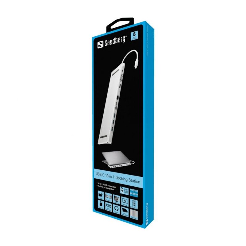 Priklopna postaja Sandberg USB-C 10v1, 136-31