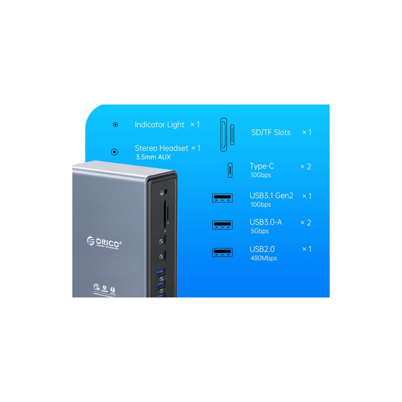 Priklopna postaja USB-C, 15 v 1, ORICO TB3-S4,