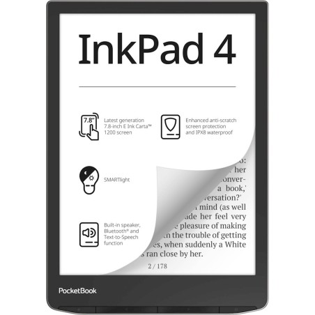 E-bralnik PocketBook InkPad 4, srebrn